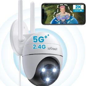 ieGeek ZS-GQ2 Caméra PTZ 360° WiFi 2K Double Bande 5GHz
