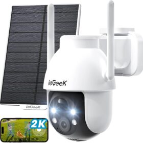 Caméra Surveillance Solaire 2K 360° PTZ ieGeek | Sans Fil
