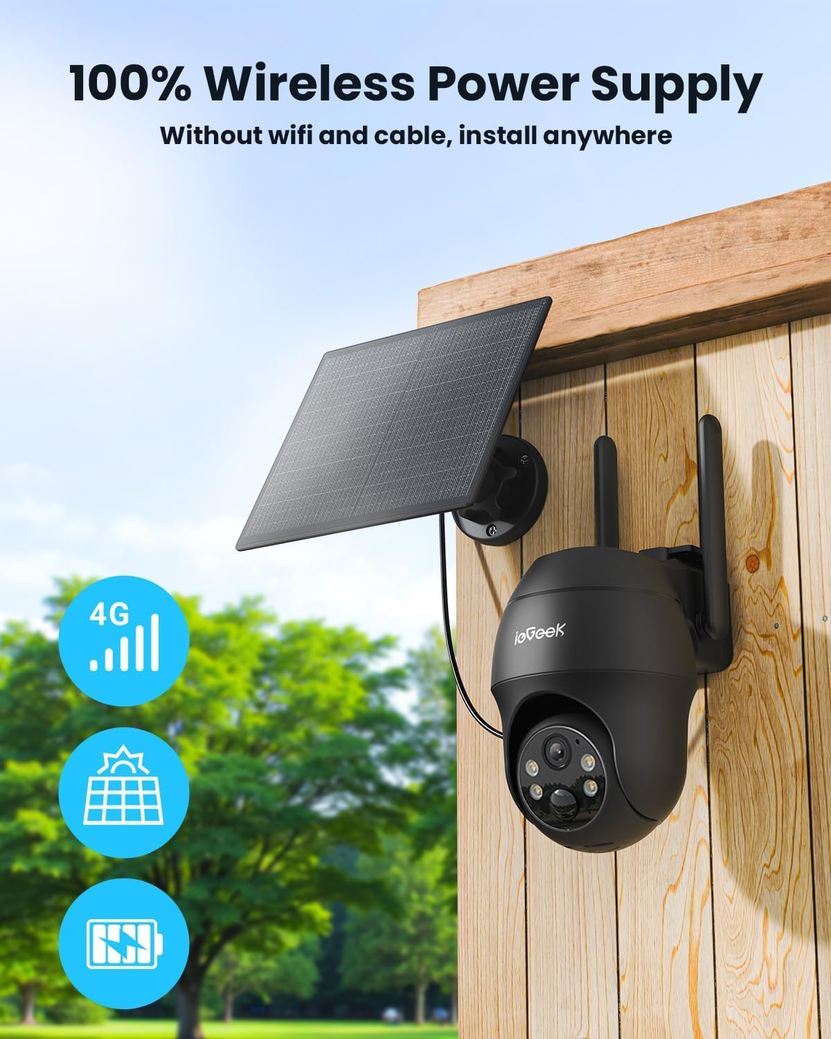 Caméra 4G Solaire ieGeek S11 Noir | Sans WiFi, SIM Incluse – Image 8