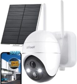 Caméra Surveillance WiFi Solaire 3K 5MP 360° PTZ | ieGeek
