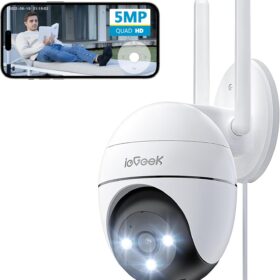 ieGeek ZS-GQ4 Caméra PTZ 360° WiFi 5MP Double Bande Extérieure