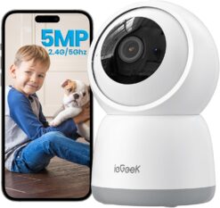 Caméra Surveillance WiFi Intérieur 5MP 360° PTZ | ieGeek SC1